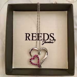 Sterling Silver Diamond Heart Pendant Necklace